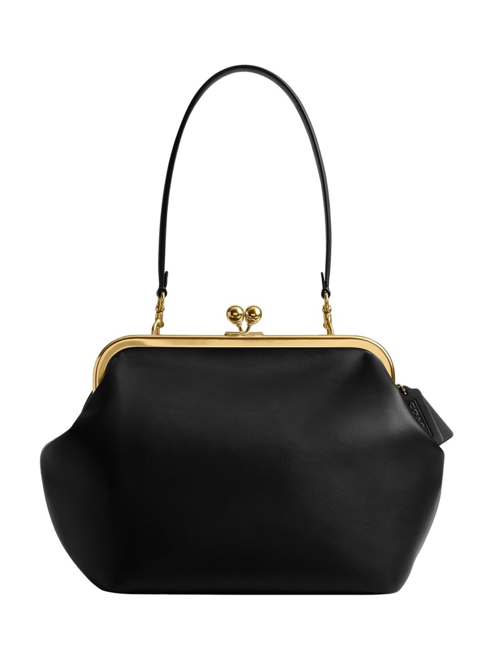New Coach Kisslock Frame Black Leather Clutch Bag 27